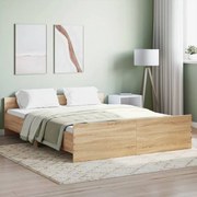 vidaXL Πλαίσιο Κρεβατιού με Κεφαλάρι/Υποπόδιο Sonoma Δρυς 140x200 εκ.