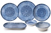 Σερβίτσιο Πιάτα Φαγητού (Σετ 27Τμχ) 721NBL3156 Blue-White Hermia 27 τμχ Porcelain
