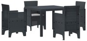 Σέτ φαγητού για κήπο 5 pcs Ανθρακί Rattan Polt
