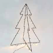 "METAL FOLDABLE TREE", 90LED ΛΑΜΠ. ΣΕΙΡΑ WW ΑΝΤΑΠ.(3.5V)ΣΤΑΘ. ΜΑΥΡΟ ΚΑΛ. IP44 75X85CM, 4Μ ΚΑΛ ΤΡΟΦ ACA X07901446