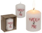 Κερί Κύλινδρος ‘You & Me’ Λευκό 6x8cm-06530191