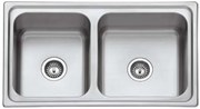 Karag BL 888 Νεροχύτης Κουζίνας Διπλός Inox Σατινέ Ανοξείδωτο Ατσάλι 860 x 500 mm
