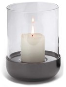 Κηροπήγιο Με Κερί Led Sally S 105042 10x10x15cm Smoke-Clear Philippi Γυαλί