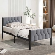 Κρεβάτι Stil (Για Στρώμα 90x190cm) 837WST1148 90x190x88cm Grey Μονό