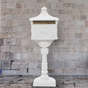Γραμματοκιβώτιο με Βάση Vintage Στιλ Λευκό Αντοχή στη Σκουριά 43894