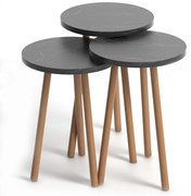 Βοηθητικά τραπεζάκια Roma Megapap χρώμα σκούρο εφέ μαρμάρου