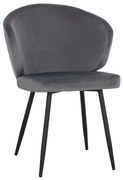 Πολυθρόνα Jiya HM8728.01 60x60x85cm Black-Grey Velvet, Metal