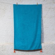 Πετσέτα Θαλάσσης (80x160) White Fabric Tideva Turquoise
