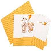Σεντόνια Βρεφικά Σετ 3τμχ Χαρταετός 92 Orange-Yellow-White DimCol Κούνιας 100% Cotton