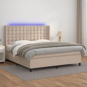 ΚΡΕΒΑΤΙ BOXSPRING ΣΤΡΩΜΑ&amp;LED ΚΑΠΟΥΤΣΙΝΟ 160X200 ΕΚ. ΣΥΝΘ. ΔΕΡΜΑ 3139396