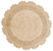 Πατάκι Μπάνιου Στρογγυλό Des. Lace Beige Anna Riska 60X60 60x60cm 100% Βαμβάκι