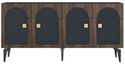 Μπουφές Owen 475OLV2321 150x40x79cm Multi-Anthracite Μοριοσανίδα, Μελαμίνη