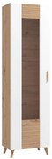 Βιτρίνα Bretagna 1K VS1 Artisan Oak - Λευκό Γυαλιστερό 58x35x202,5 εκ. 58x35x202.5 εκ.