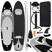 vidaXL Σανίδα SUP Φουσκωτή Σετ Μαύρη 360 x 81 x 10 εκ.