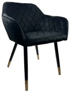 Καρέκλα Τραπεζαρίας ArteLibre ESPERANZA Μαύρο Βελούδο/Μέταλλο 56x60x81cm