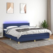 ΚΡΕΒΑΤΙ BOXSPRING ΜΕ ΣΤΡΩΜΑ &amp; LED ΜΠΛΕ 180X200 ΕΚ. ΥΦΑΣΜΑΤΙΝΟ 3133899