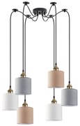 Φωτιστικό Οροφής SE21-BR-10-6BL-SH123 MAGNUM FLEX White, Grey, Brown Shade Pendant+ - 51W - 100W - 77-9031