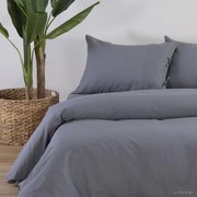 Σεντόνι Υπέρδιπλο Επίπεδο (240x270) Nef-Nef Homeware Cotton Linen Γκρι