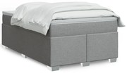 vidaXL Κρεβάτι Boxspring με Στρώμα Ανοιχτό Γκρι 120x190 εκ. Υφασμάτινο