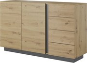 Lh-homefurniture Μπουφές με συρτάρια Arco ΙΙ Φυσικό Artisan + Γραφίτης 138,2x90,5x40cm 21-ARC_4s_2