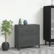 vidaXL Αρχειοθήκη Βιομηχανική Ανθρακί 75 x 40 x 80 εκ. από Ατσάλι
