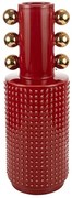 Βάζο Κεραμικό Κόκκινο-Χρυσό 14x14x40εκ. Zen Collection 24.21.50883