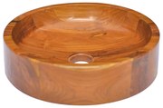 Νιπτήρας Ø40 x 10 εκ. από Μασίφ Ξύλο Teak - Καφέ