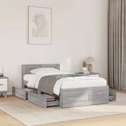 vidaXL Πλαίσιο Κρεβατιού με Κεφαλάρι Γκρι Sonoma 75x190 εκ. Επεξ. Ξύλο
