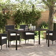 vidaXL Τραπέζι Κήπου Μαύρο 160 x 80 x 73 εκ Μασίφ ξύλο teak