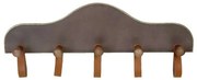 Κρεμάστρα Τοίχου 5 Θέσεων AFT118 63x7,5x24cm Brown Espiel Metal,Wood