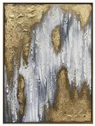 Πίνακας Καμβάς Ποτάμι Λευκό-Χρυσό 60x80x3.5cm 755-12129 Estheti-755-12129-Λευκό-Χρυσό 755-12129