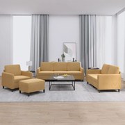 vidaXL Σαλόνι Σετ 4 Τεμαχίων Καφέ από Βελούδο