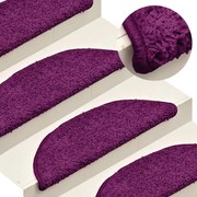 vidaXL Πατάκια Σκαλιών 15 τεμ. Ροζ Ημίστρογγυλά 56x17x3 εκ.