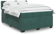 vidaXL Κρεβάτι Boxspring με Στρώμα Σκούρο Πράσινο 160x200εκ. Βελούδινο