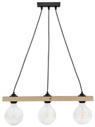 Φωτιστικό Οροφής Τρίφωτο Heronia Raga Wood 31-1221 Black/Natural
