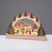 WOODEN XMAS VILLAGE 12 LED ΘΕΡΜΑ ΣΤΑΘΕΡΑ IP20 ΔΙΑΚΟΣΜΗΤΙΚΟ ΜΠΑΤ 2ΧΑΑΑ 38x5x21.5cm ACA X15121107