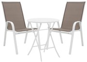 Σετ κήπου Τραπεζαρία Albero - Calan σετ 3 τεμ. μέταλλο λευκό Φ60x70 εκ. 60x60x70 εκ.