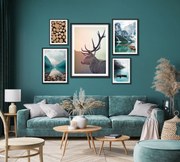 Σύνθεση κάδρων μαύρο PVC Deer King PST086