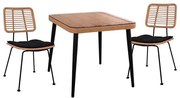 Σετ Κήπου Τραπεζαρία ALLEGRA C10485 3τεμ Μπέζ - Μαύρο Wicker με Τραπέζι 80x80x78 εκ. &amp; 2 Καρέκλες