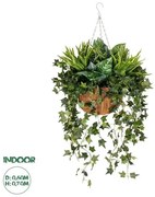 Artificial Garden VARIOUS HANGING PLANT 20623 Τεχνητό Κρεμαστό Διακοσμητικό Φυτό Φτέρης Π60 x Μ60 x Y70cm Globostar 20623
