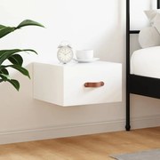 vidaXL Κομοδίνο Επιτοίχιο Γυαλιστερό Λευκό 35 x 35 x 20 εκ.