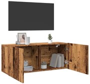 Ντουλάπι Τοίχου Τηλεόρασης Όψη Παλαιού Ξύλου 100x30x41 εκ.