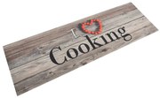 Χαλί Κουζίνας Πλενόμενο Γκρι Επιγρ. Cooking 60x180 εκ. Βελούδο - Πολύχρωμο