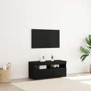 vidaXL Τηλεόραση Κάμπινγκ με LED Φώτα, Μαύρο Δρυς, 90x35x40 εκ, Επεξεργασμένο Ξύλο