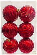 Σετ 6 τεμ. Χριστουγεννιάτικες Μπάλες Κόκκινες 8cm 237893