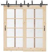 vidaXL Μηχανισμός Συρόμενης Μεσόπορτας Μαύρος 213,5 εκ. Ατσάλινος