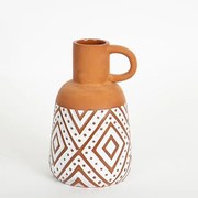 Βάζο Κεραμικό Terracotta-Λευκό 13,1x13,1x21,8εκ. ESTHETI 752-20230