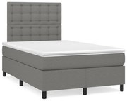 ΚΡΕΒΑΤΙ BOXSPRING ΜΕ ΣΤΡΩΜΑ ΣΚΟΥΡΟ ΓΚΡΙ 120X190 ΕΚ ΥΦΑΣΜΑΤΙΝΟ 3269910