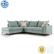 Γωνιακός καναπές δεξιά γωνία Romantic pakoworld ύφασμα Ciel-Cream 290x235x95εκ 168-000006