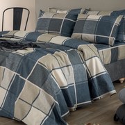 Φανελένια Σεντόνια Υπέρδιπλα (Σετ) Palamaiki Flannel FB0236 Μπλε Χωρίς Λάστιχο 240x265